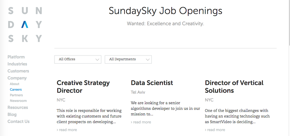 SundaySky Recruitment-Comeet